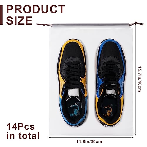 Set of 14 Large Transparent Shoe Bags for Travel