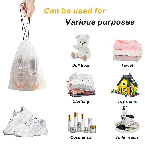 Set of 14 Large Transparent Shoe Bags for Travel