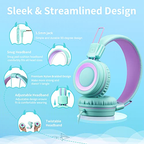 POWMEE P10 Kids Headphones - Green