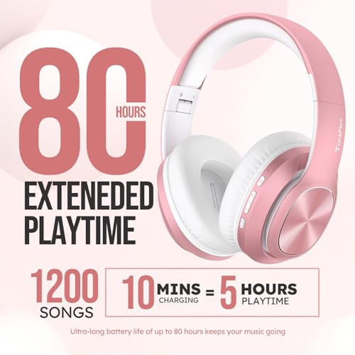 Wireless Bluetooth Headphones with 80H Playtime, 3EQ Sound Modes
