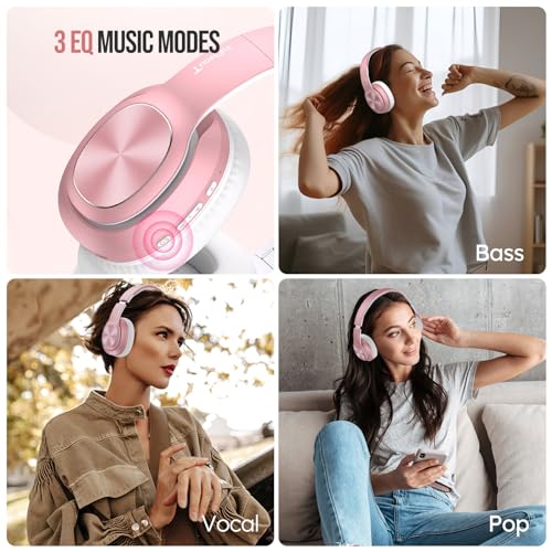 Wireless Bluetooth Headphones with 80H Playtime, 3EQ Sound Modes