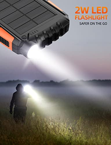 42800mAh Solar Power Bank - Portable Charger with Flashlight