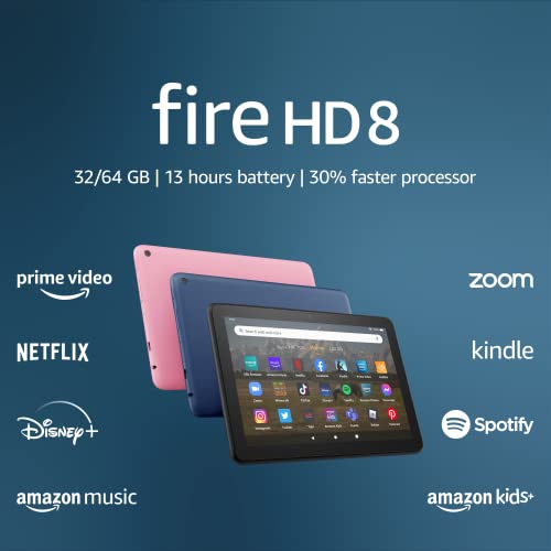 2022 Black Amazon Fire HD 8 Tablet, 32GB