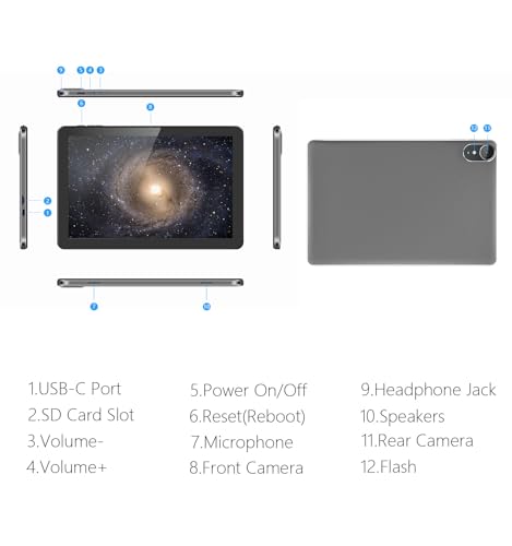 10.1 inch Android Tablet with 6GB RAM, 64GB ROM