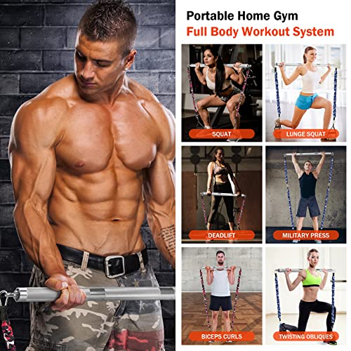 Portable Home Gym Resistance Band Bar Set