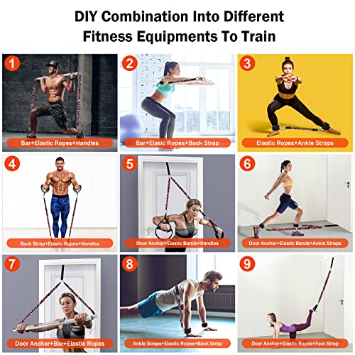 Portable Home Gym Resistance Band Bar Set