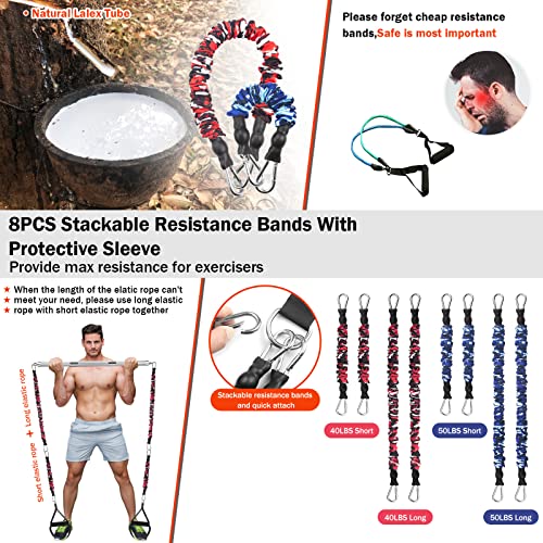 Portable Home Gym Resistance Band Bar Set