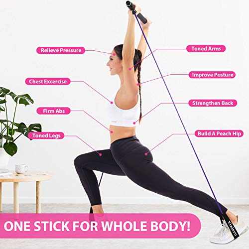 Portable Viajero Pilates Bar Kit with Latex Resistance Bands