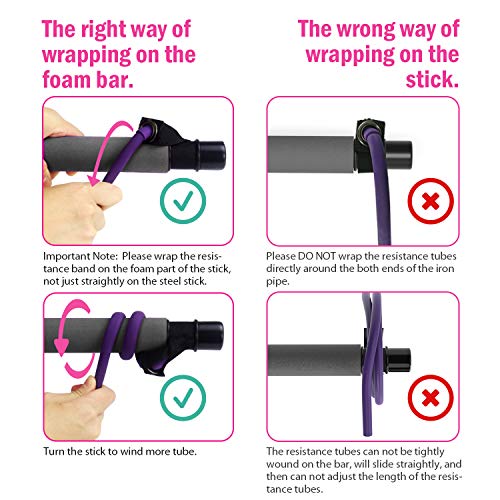 Portable Viajero Pilates Bar Kit with Latex Resistance Bands