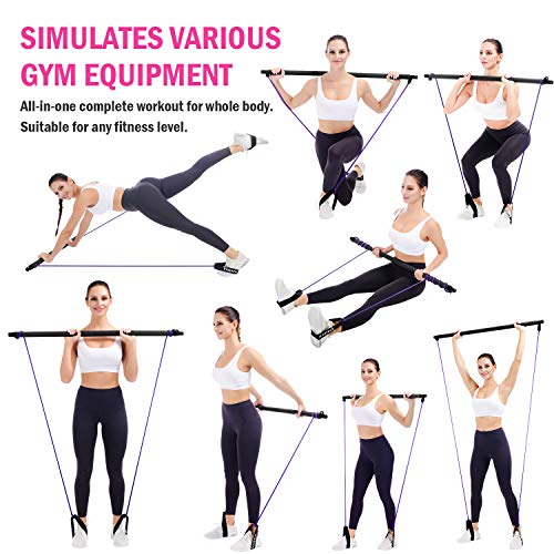 Portable Viajero Pilates Bar Kit with Latex Resistance Bands