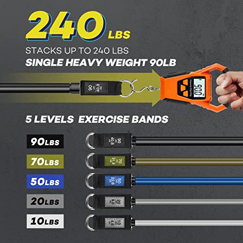 Heavy Resistance Bands with Handles and Door Anchor