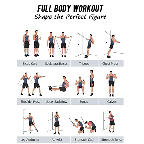 Heavy Resistance Bands with Handles and Door Anchor