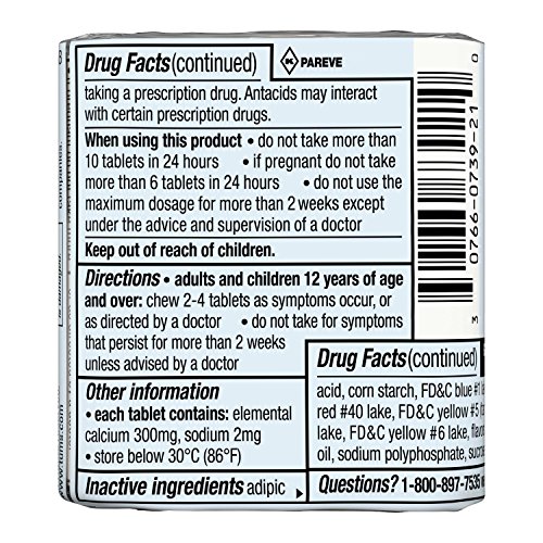 TUMS Fruit Chewable Tablets Heartburn Relief - 3x8ct