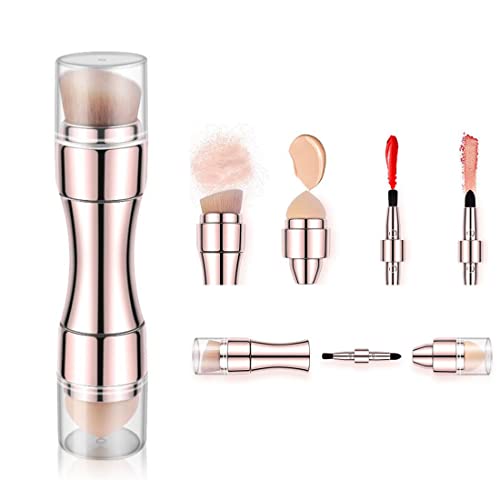 4-in-1 Travel Makeup Brush Set (Rose Gold)