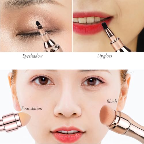 4-in-1 Travel Makeup Brush Set (Rose Gold)