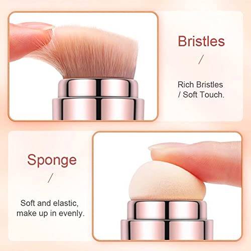 4-in-1 Travel Makeup Brush Set (Rose Gold)