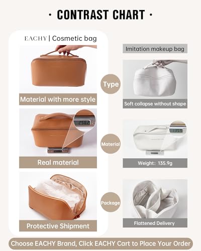 EACHY Waterproof Travel Makeup Bag, Medium