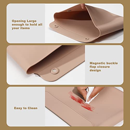 Women's Silicone Makeup Travel Bag - Khaki