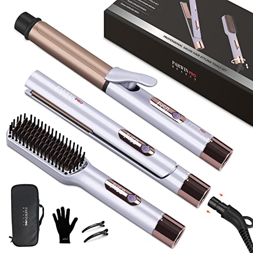 PARWIN PRO BEAUTY 2-in-1 Hair Straightener/Curler, Dual Voltage