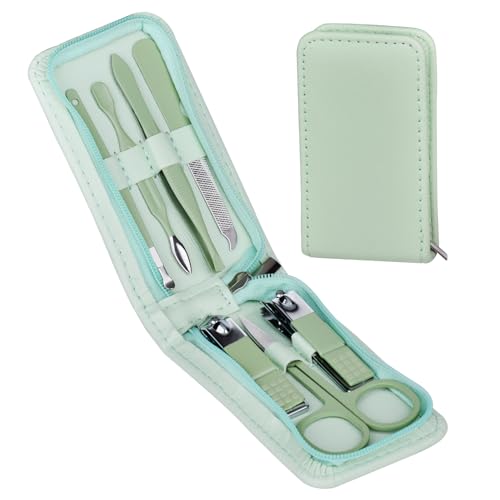 7-Piece Stainless Steel Manicure Set in Leather Case