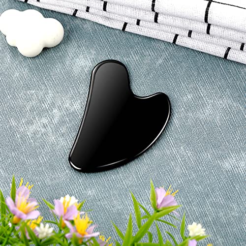 Black Stainless Steel Gua Sha Facial Tool + Travel Pouch