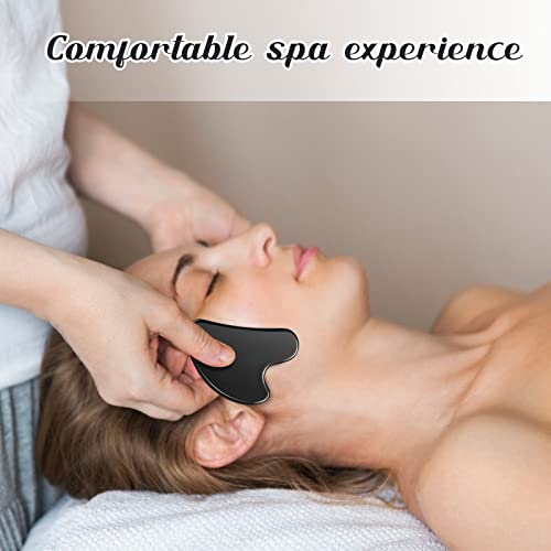 Black Stainless Steel Gua Sha Facial Tool + Travel Pouch