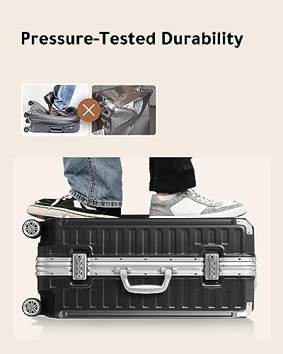 White Hard Shell Carry On Luggage with Aluminum Frame