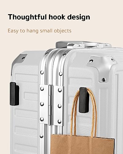 White Hard Shell Carry On Luggage with Aluminum Frame