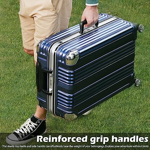 Coolife Aluminum Frame Suitcase with TSA Lock - M(24in)