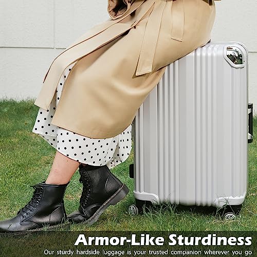 Coolife Aluminum Frame Suitcase with TSA Lock - M(24in)