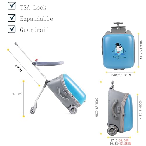 ELDA Kids Ride On Suitcase with TSA Lock