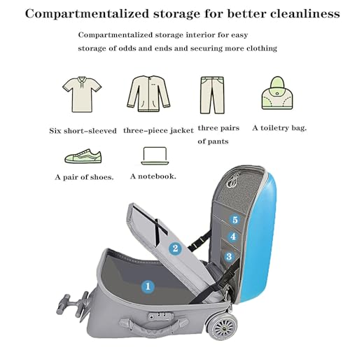 ELDA Kids Ride On Suitcase with TSA Lock