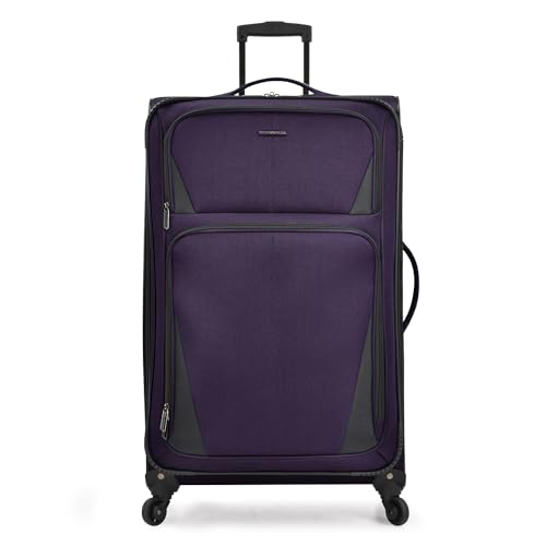 Aviron Bay Purple Suitcase with Spinner Wheels, 30-Inch