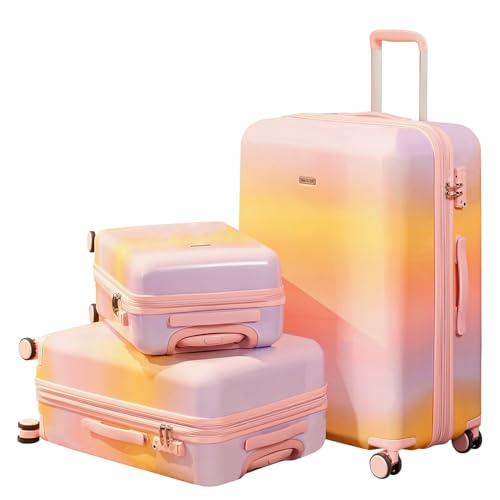 Lightweight 3 Piece Suitcase Set with Spinner Wheels