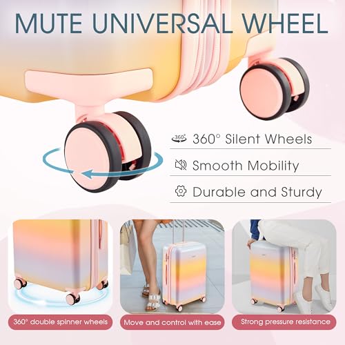 Lightweight 3 Piece Suitcase Set with Spinner Wheels