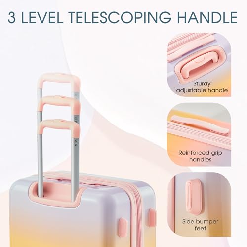 Lightweight 3 Piece Suitcase Set with Spinner Wheels