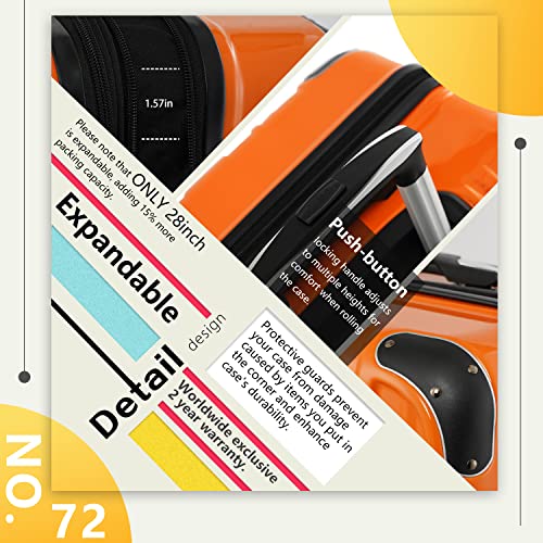 Coolife Expandable Suitcase PC+ABS Spinner (28")