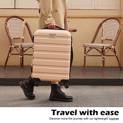 Coolife Apricot White Hardshell Suitcase Set