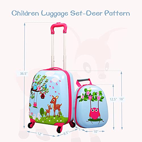 Kid Luggage Set: 12” Backpack & 16” Spinner Suitcase