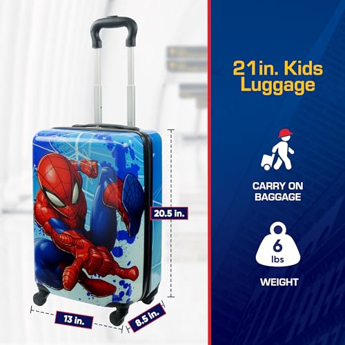 Spider-Man Kids 21" Rolling Luggage, Hardshell Carry On