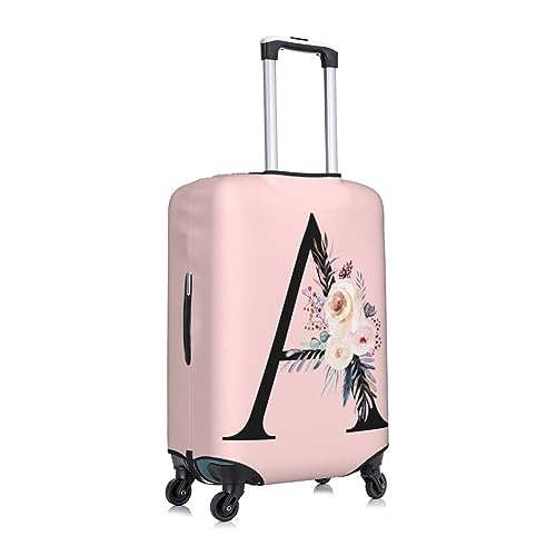 Cute Pink Suitcase Protector with Boho Floral Design