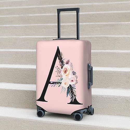 Cute Pink Suitcase Protector with Boho Floral Design