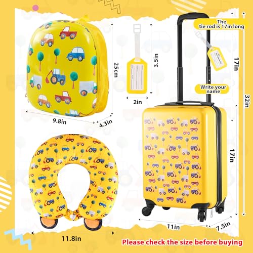 Sanwuta 4-Piece Car Kids Luggage Set
