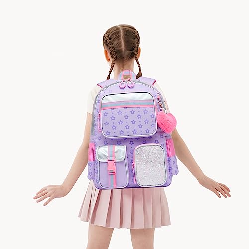 Meetbelify Rolling Backpack for Girls - Cute Kawaii Elementary