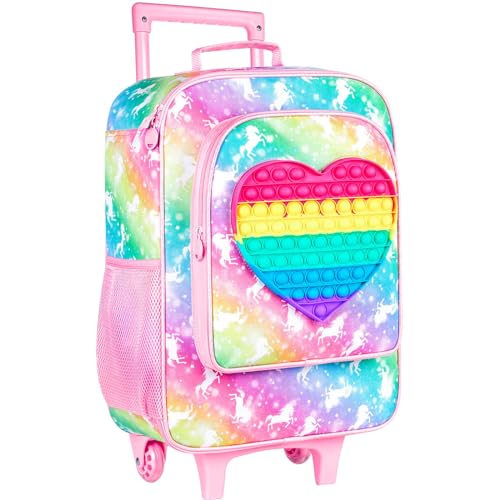 Girls' Cute Unicorn Rolling Suitcase - Pink