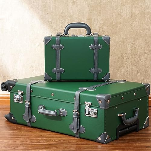 Cute Vintage Luggage Set with Spinner Wheels - 2 Piece