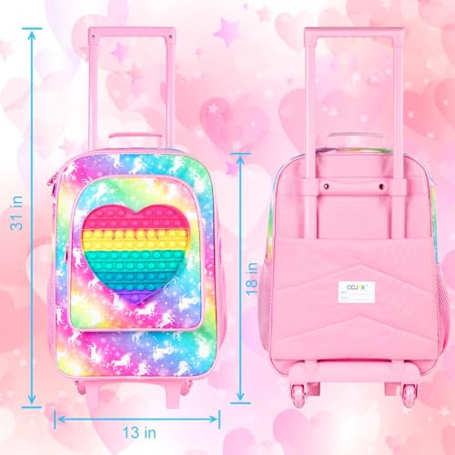 Girls' Cute Unicorn Rolling Suitcase - Pink