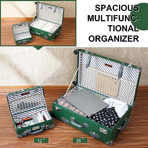 Cute Vintage Luggage Set with Spinner Wheels - 2 Piece