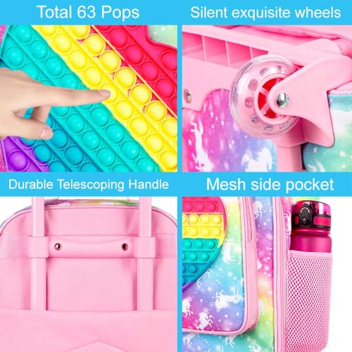 Girls' Cute Unicorn Rolling Suitcase - Pink