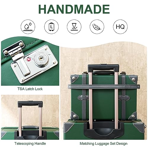 Cute Vintage Luggage Set with Spinner Wheels - 2 Piece